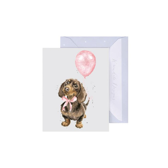 Gift Enclosure Card - Pink Sausage Dachshund