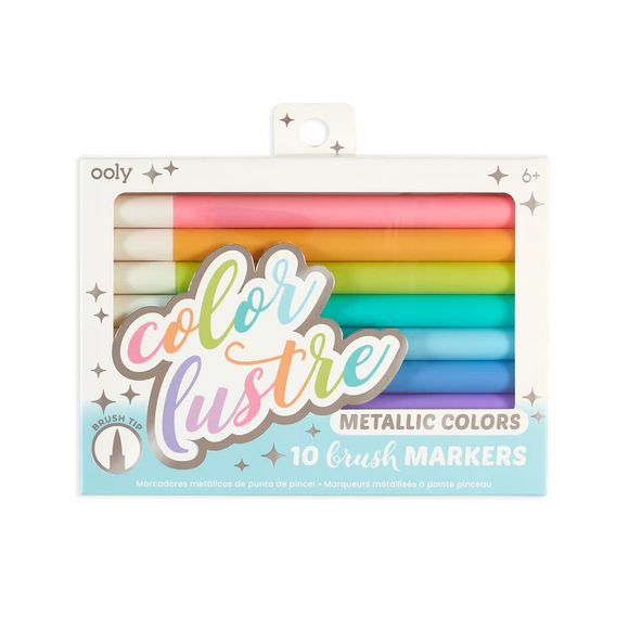 Ooly Color Lustre Metallic Brush Markers 10 pk
