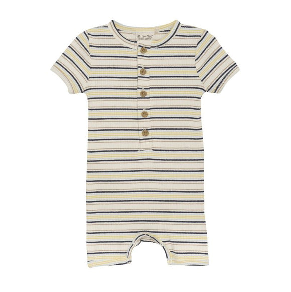 MinyMo Ribbed Romper Striped