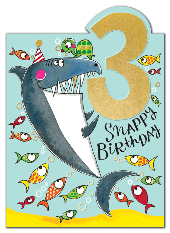 Birthday Card 3yr Snappy Birthday Shark