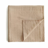 Mushie Muslin Swaddle Blanket Organic Cotton Pale Taupe