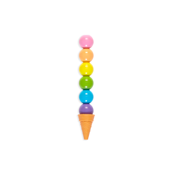 Ooly Rainbow Scoops Stacking Erasable Crayons & Scented Eraser