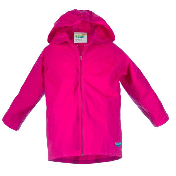 Splashy Nylon Rain Jacket Hot Pink Zipper