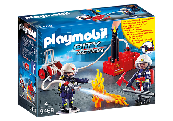 Playmobil 9468 City Action Fire Dept Firefighters with Water Pump