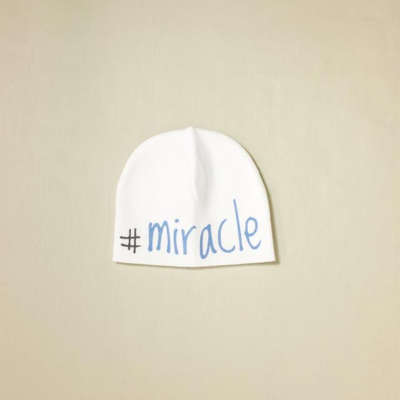 Itty Bitty FINAL SALE Baby Hat #Miracle White/Blue