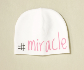 Itty Bitty FINAL SALE Baby Hat #Miracle White/Pink