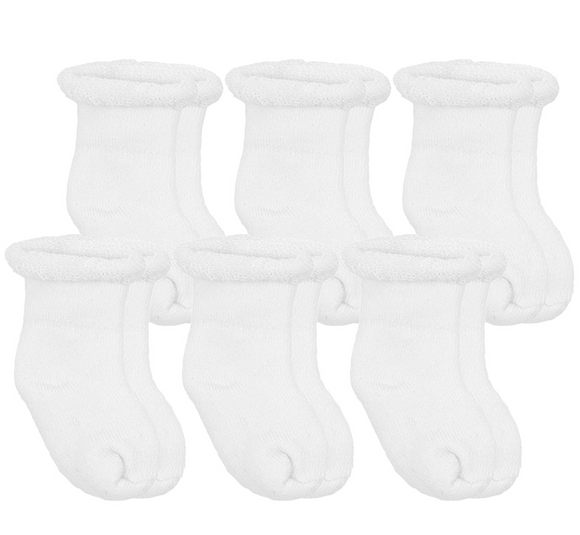 Kushies 6pk NB socks White