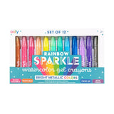 Ooly Rainbow Sparkle Watercolor Gel Crayons 12 pk