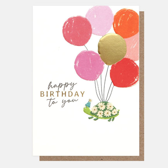 Birthday Card Balloon Turtles