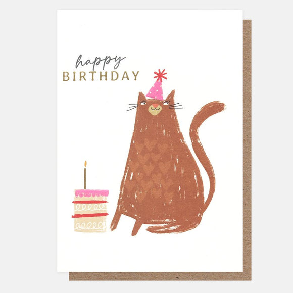 Birthday Card Cat & Cake
