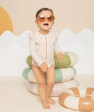 Petit Lem UV Swimsuit Stripe Print Long Sleeves KIDS'