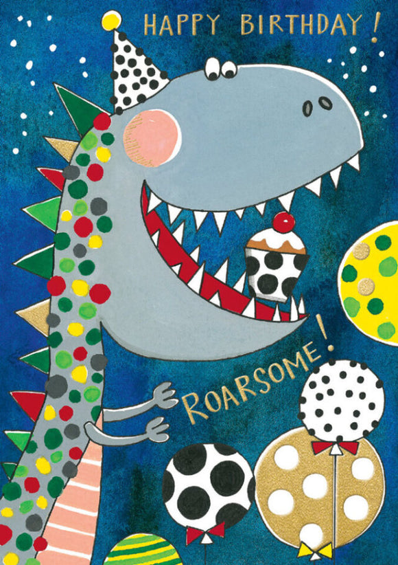 Birthday Card Roarsome Dinosaur