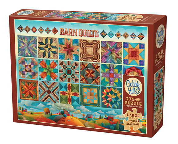 Cobble Hill 275pc Easy Handling Puzzle 48040 Barn Quilts (AI Assistance)