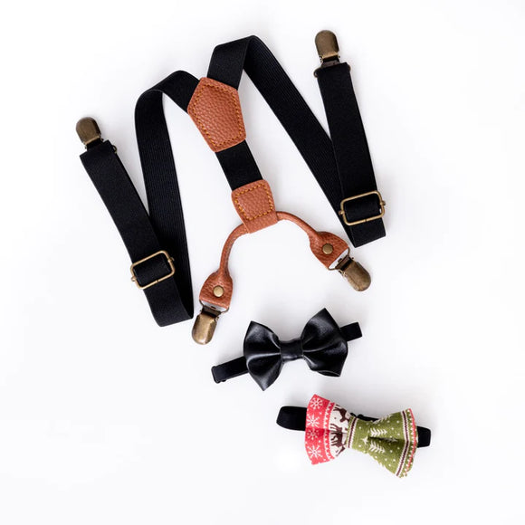 Lox Lion Suspenders with Bow Ties