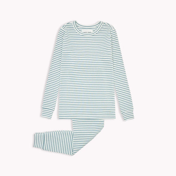 Petit Lem Rib 2pc Pajamas Striped Slate Infant