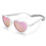 Jan & Jul Polarized Sunglasses Heart  White w/aurora lens