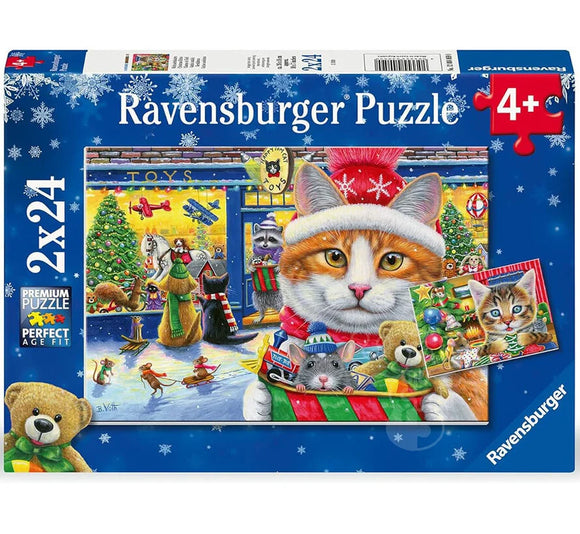 Ravensburger 2x24pc Puzzle 12004059 Christmas Kitties