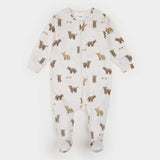 Petit Lem Sleeper - Highland Cow Print on Creme LunaKnit