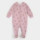 Petit Lem Sleeper - Fall Fawn Print on Twilight LunaKnit