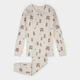 Petit Lem 2pc Pajama Set Otter Print on creme KIDS'
