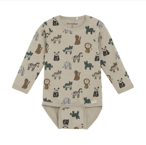 MinyMo Bodysuit LS African Animals