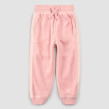 Miles The Label - Pink Velour Jogger with Retro Stripe