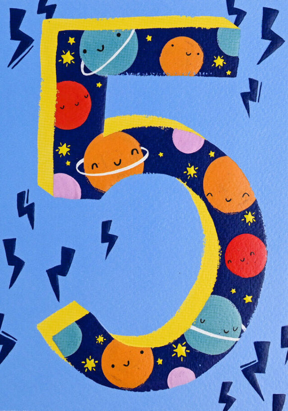 Birthday Card 5yr Space