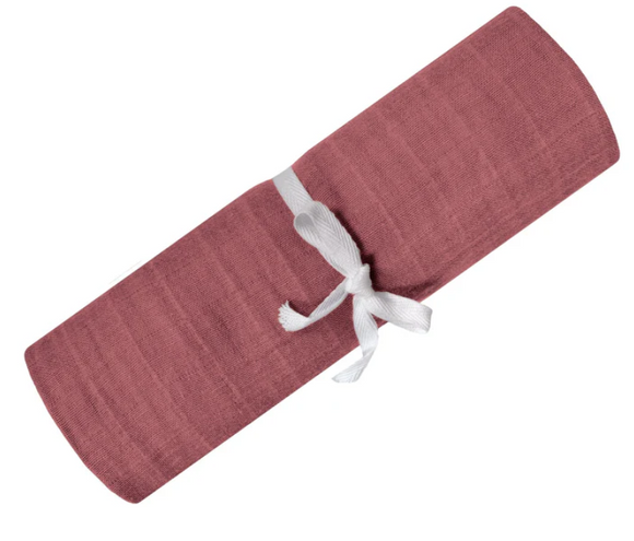 Perlimpinpin Cotton Muslin Swaddle Raspberry