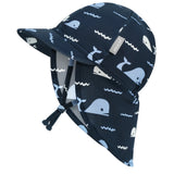 Jan & Jul Sun Soft UV Baby Cap Navy Whale Tales
