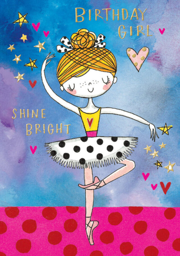 Birthday Card Shine Bright Ballerina