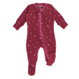 L'oved Baby FINAL SALE 2-Way Zipper Footie Sugarplum Cherries