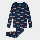 Petit Lem 2pc Pajama Set Firetruck Print on navy KIDS'