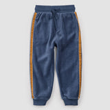 Miles The Label - Blue Velour Jogger with Retro Stripe