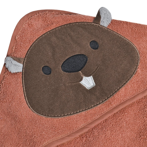 Perlimpinpin TODDLER Hooded Towel Beaver