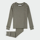 Petit Lem 2pc Pajama Set Farm Green Striped