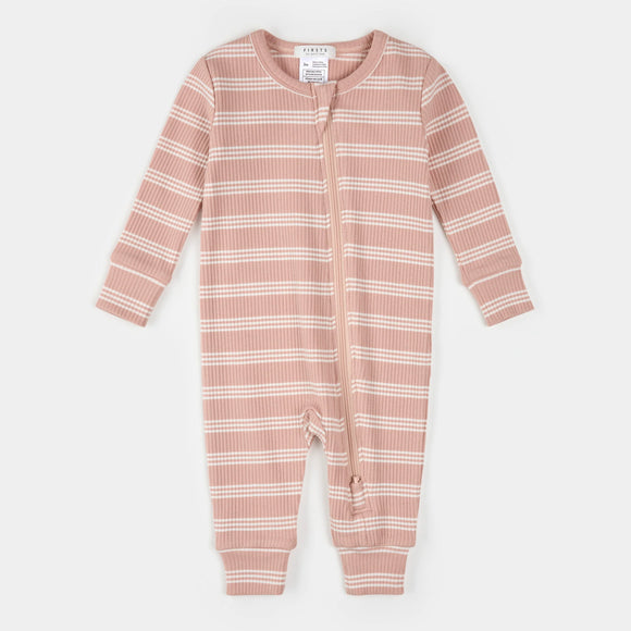 Petit Lem Rib Sleeper Rose Striped