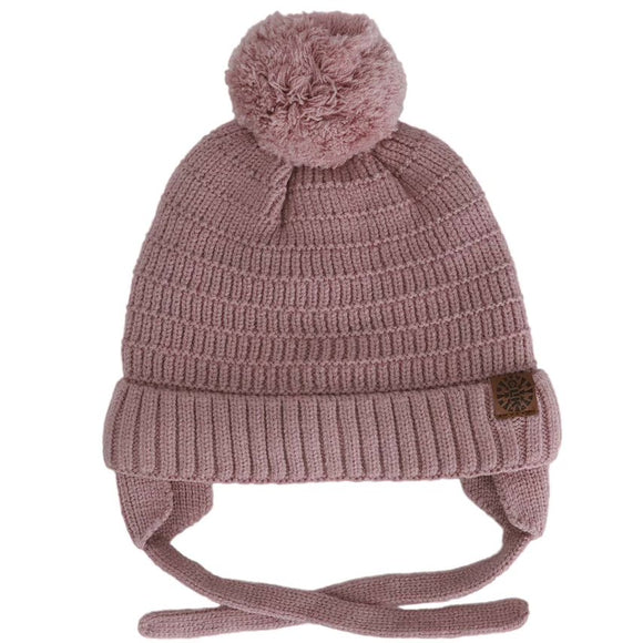 Calikids W2401 Knit Pom Hat Rose