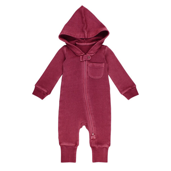L'oved Baby Fleece Zipper Romper Sugarplum