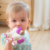 CaaOcho 100% Pure Natural Rubber Teether Toy -  Mira the Unicorn Teether Lavender