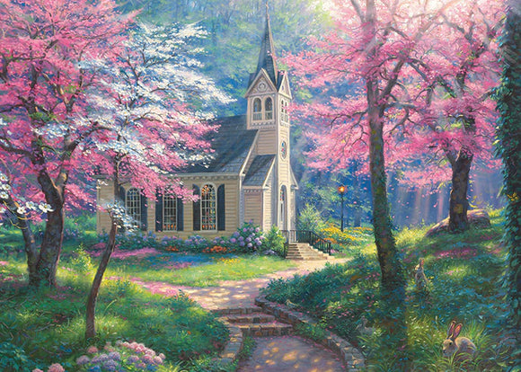Cobble Hill 35pc Tray Puzzle 58912 Cherry Blossom Chapel