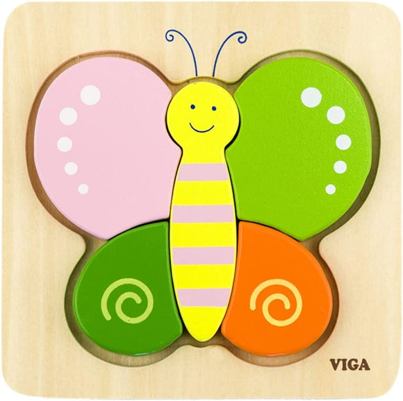 Viga Wooden Tray Puzzle 501709 Firsts Butterfly