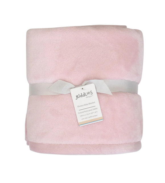 Juddlies Flannel Sherpa Blanket Pink