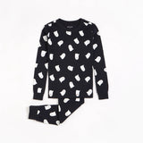 Petit Lem 2pc Pajama Ghosts Glow in the Dark Print on Black