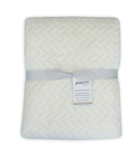 Juddlies Jacquard Flannel Blanket Cream