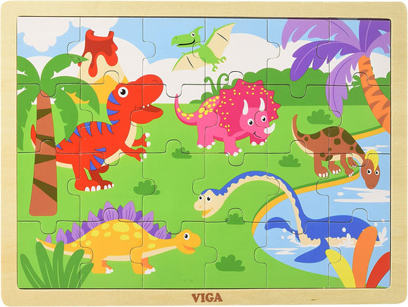 Viga 24pc Wooden Puzzle 514600 Dinosaur