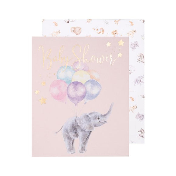 Baby Shower Card Up and Away- Elephant