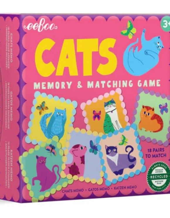 eeboo Cats Little Square  Memory Game