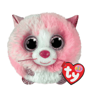 Ty Puffies TIA the Pink Valentine Cat