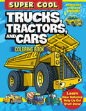 Super Cool Trucks, Tractors, and Cars Coloring Book