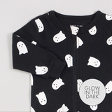 Petit Lem Sleeper Ghosts Glow in the Dark Print on Black